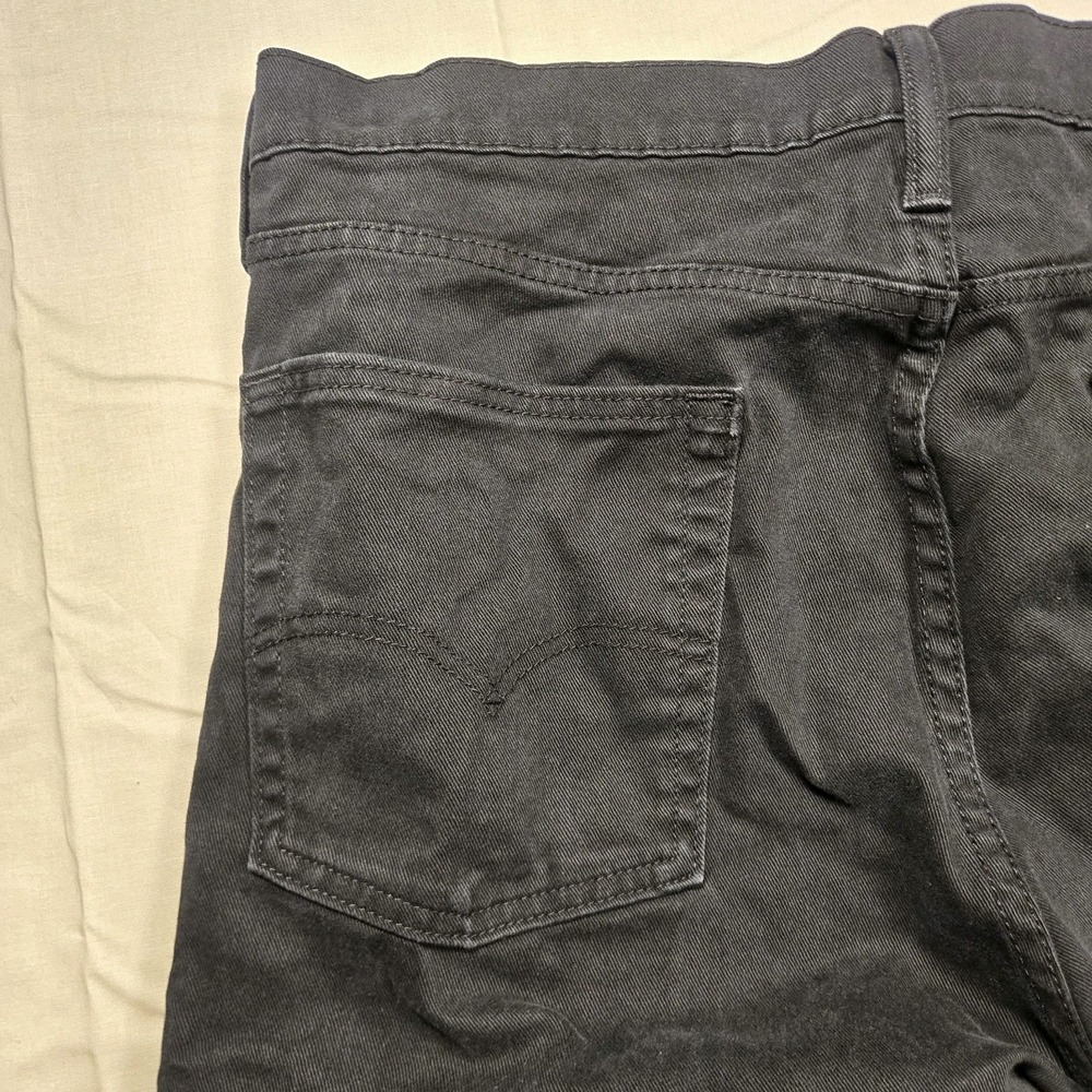 Levis 513 Jeans Mens 36x29 Black Dark Wash Slim Straight Stretch Denim Pants - Picture 14 of 15